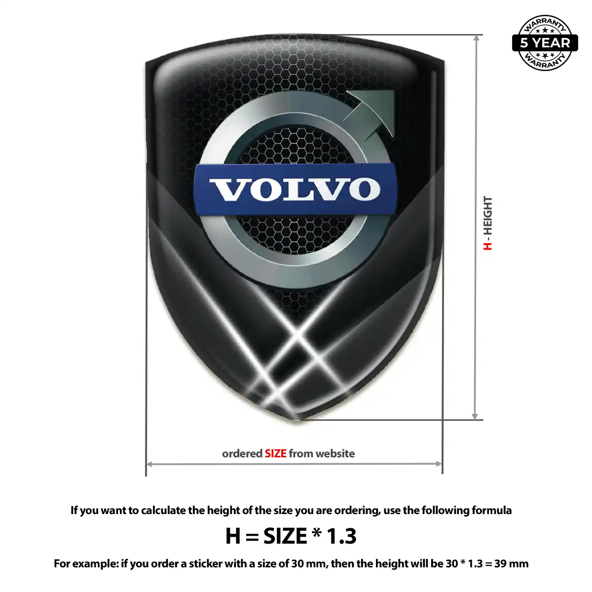 Volvo 3D Resin Sticker Superior Craft