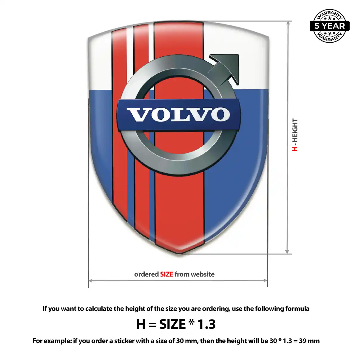 Volvo Automotive Emblem Sticker Cabin Style