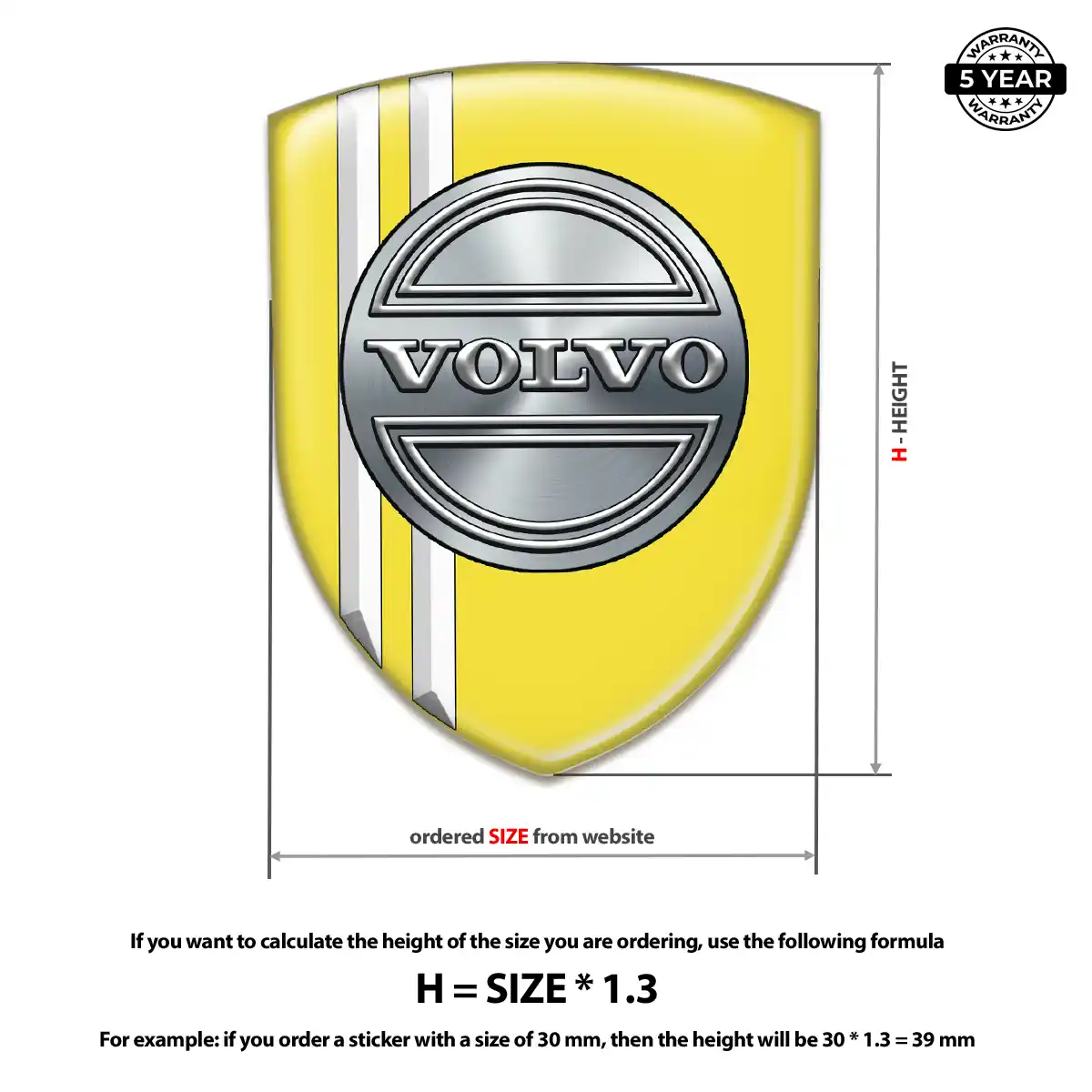 Volvo Automotive Emblem Sticker Interior Luxe