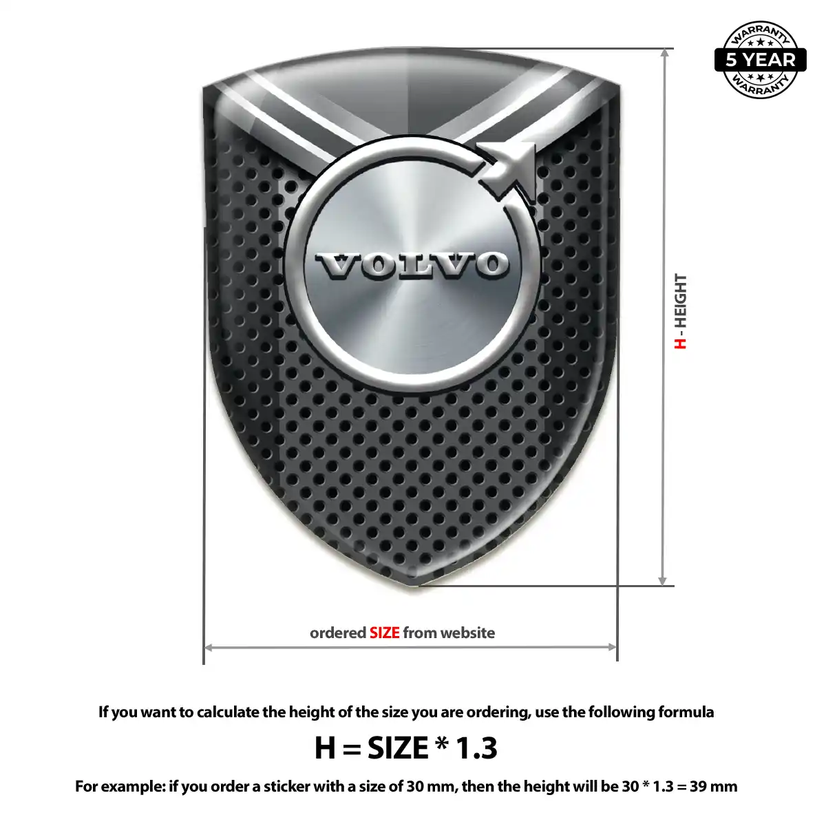 Volvo Automotive Emblem Sticker Premium Dome