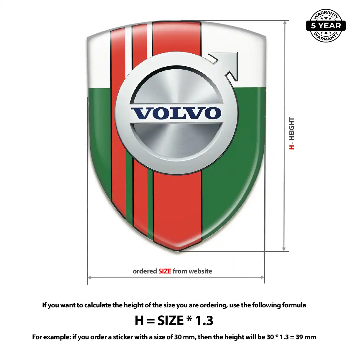 Volvo Automotive Emblem Sticker Resin Luxe