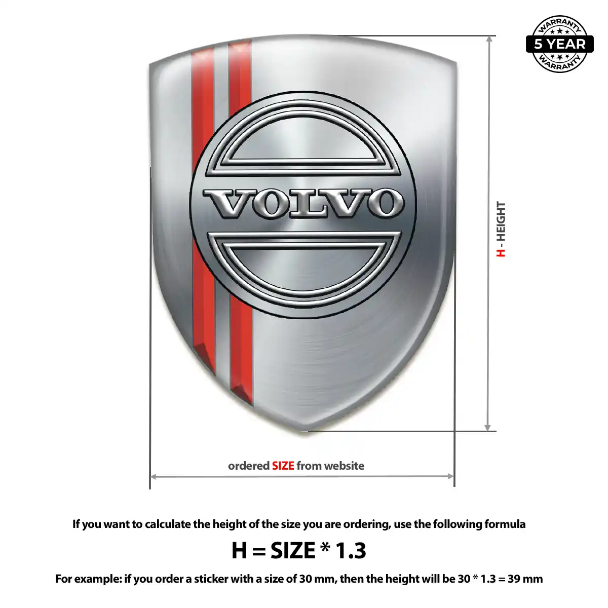 Volvo Automotive Emblem Sticker Signature Grade