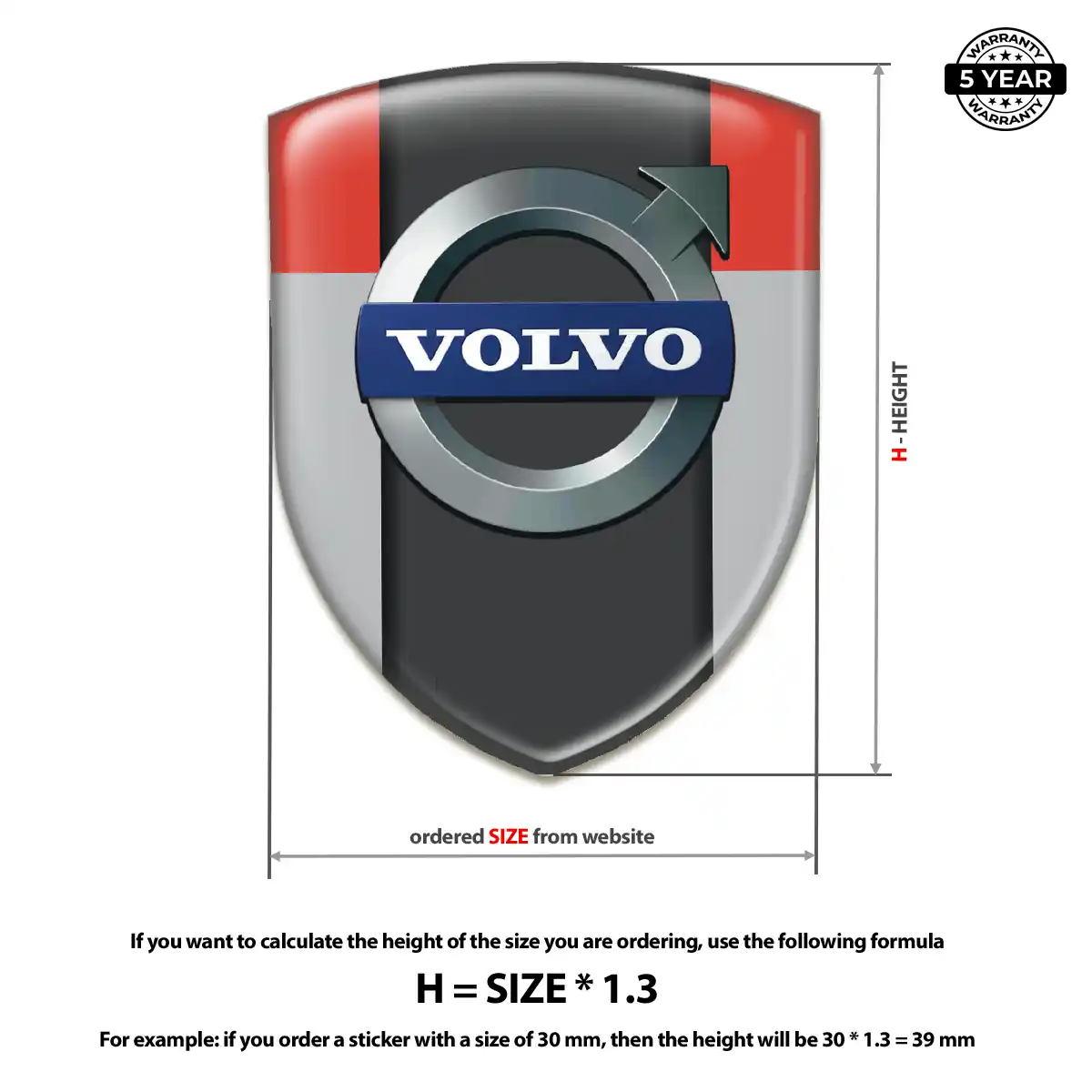Volvo Automotive Logo Sticker Interior Elegance