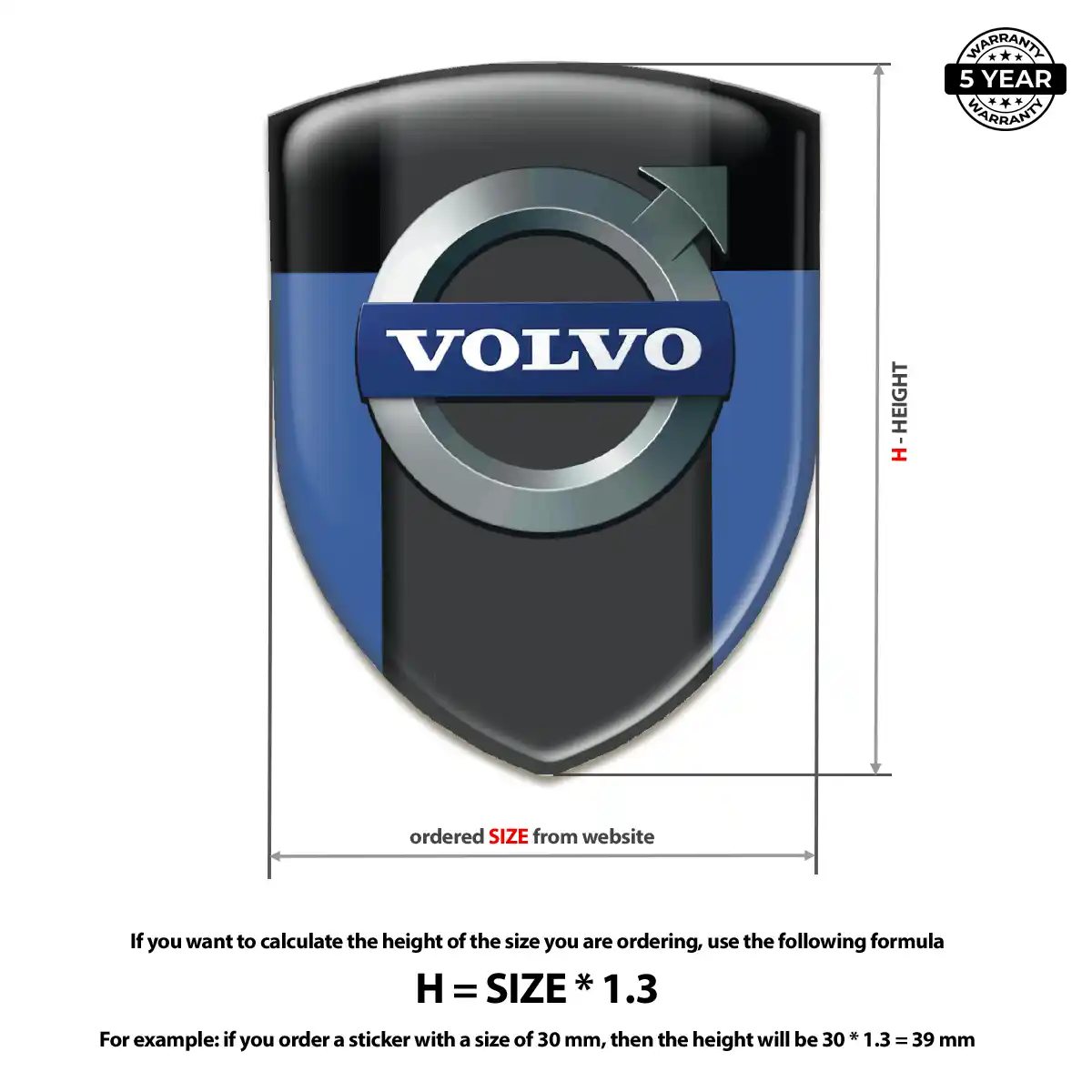 Volvo Automotive Logo Sticker Interior Luxe