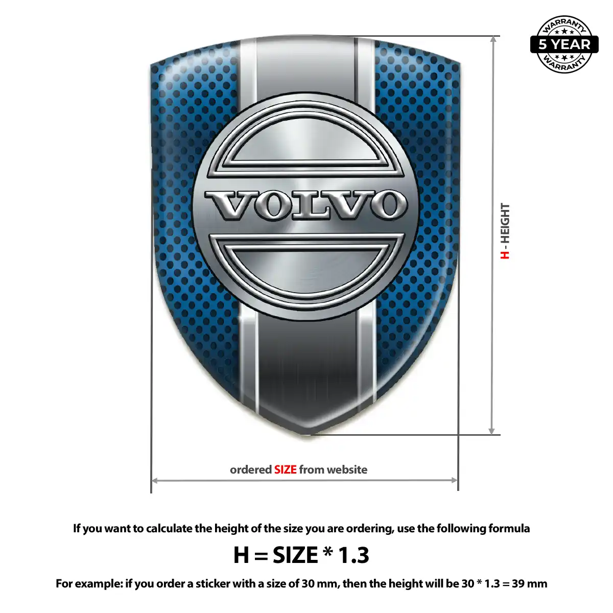 Volvo Automotive Logo Sticker Resin Luxe