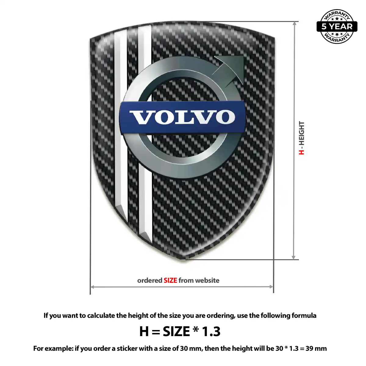 Volvo Automotive Resin Decal Cabin Style