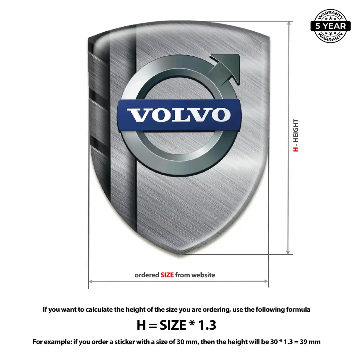 Volvo Automotive Resin Decal Outer Style