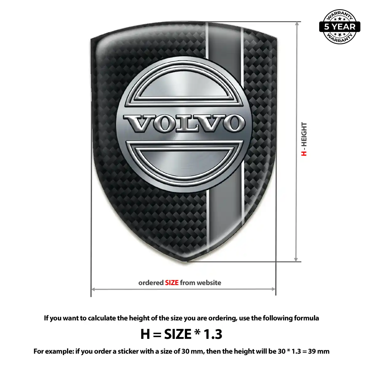 Volvo Automotive Resin Decal Prestige Line