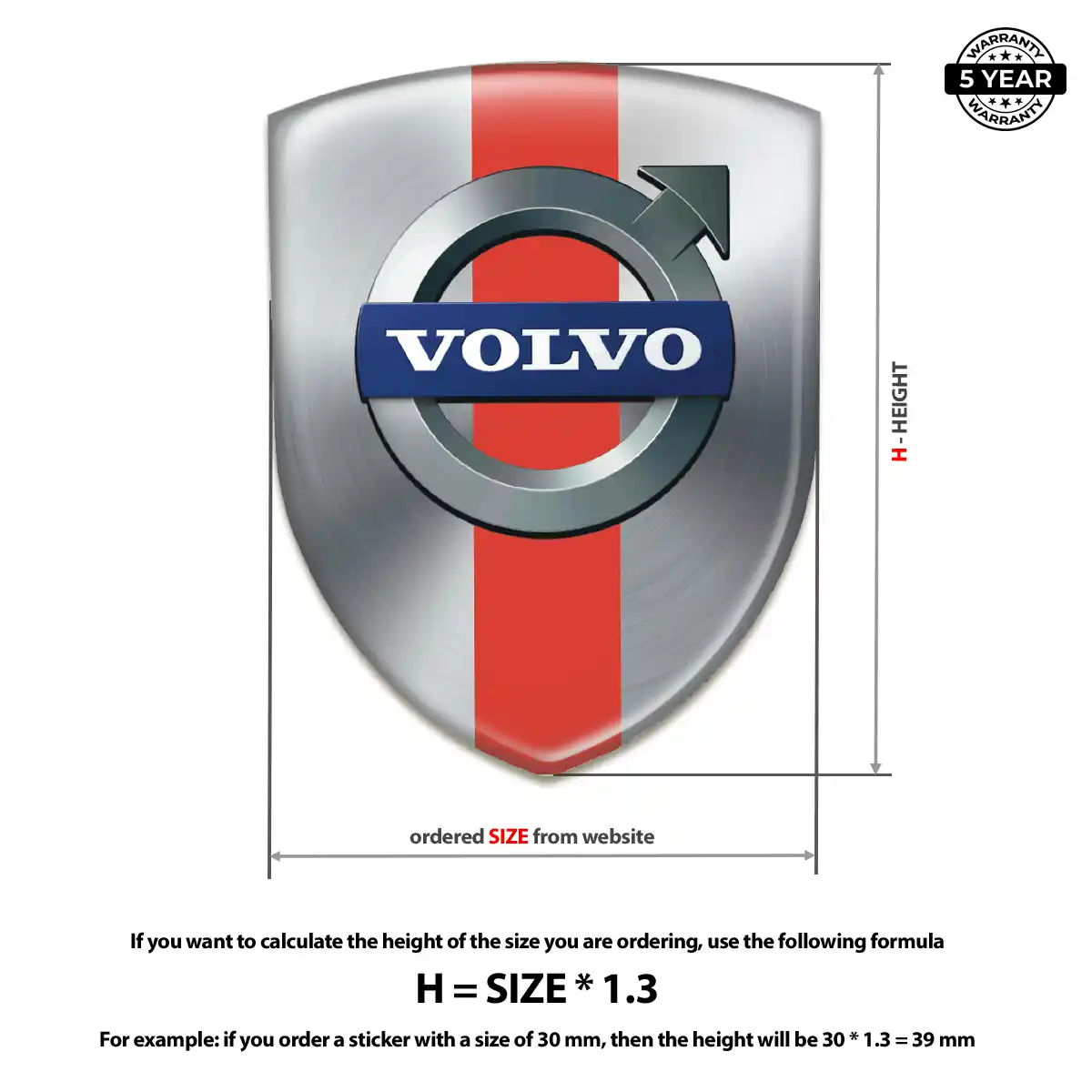 Volvo Automotive Resin Decal Sleek Style