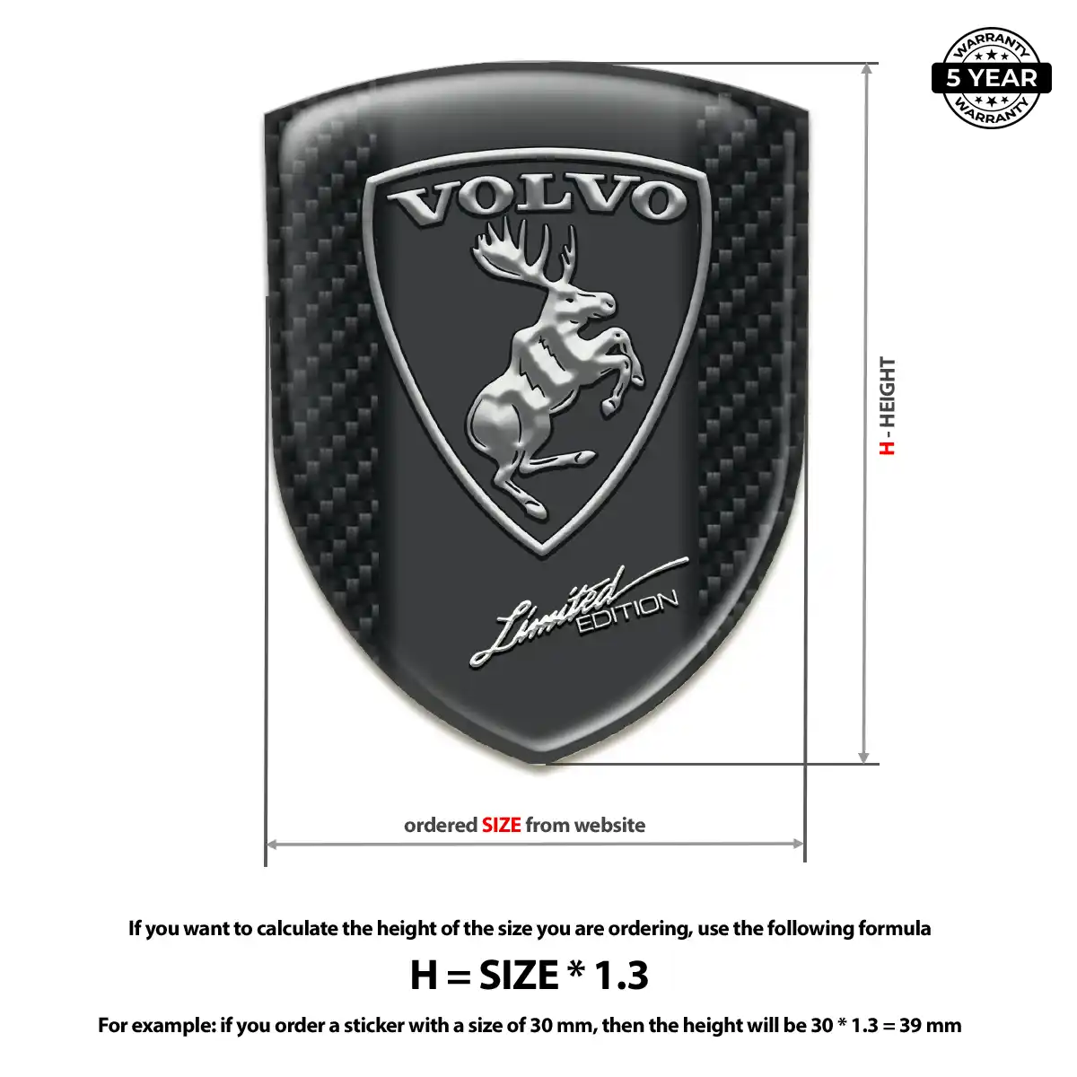 Volvo Car Badge Sticker Elite Edition
