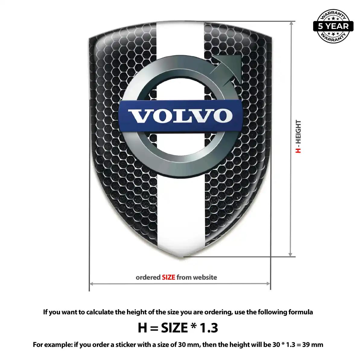 Volvo Car Badge Sticker Interior Elegance
