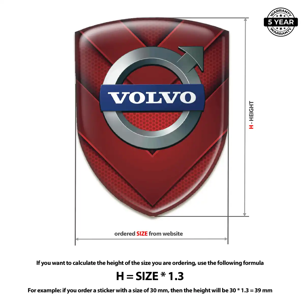 Volvo Car Badge Sticker Interior Luxe