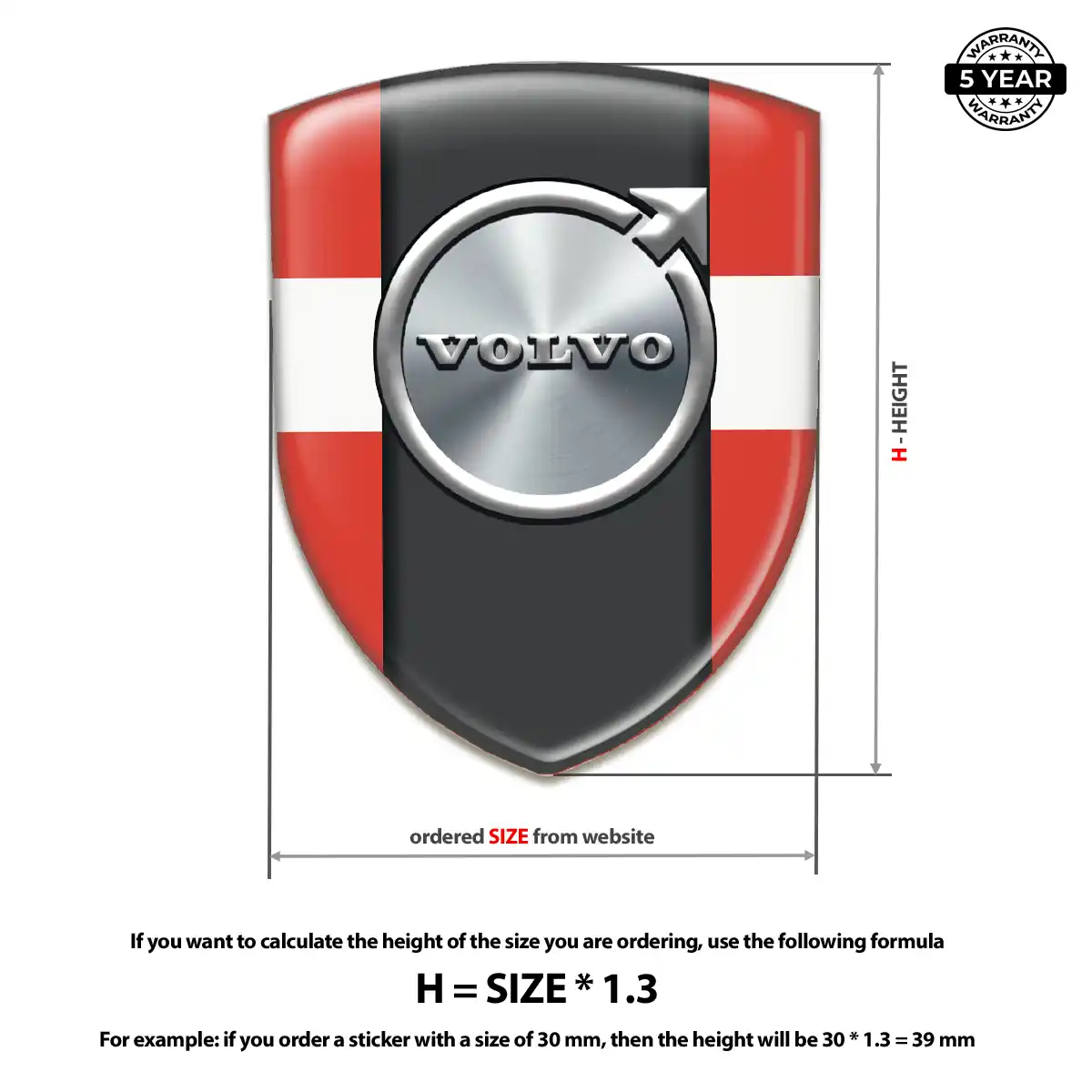 Volvo Car Badge Sticker Opulent Line