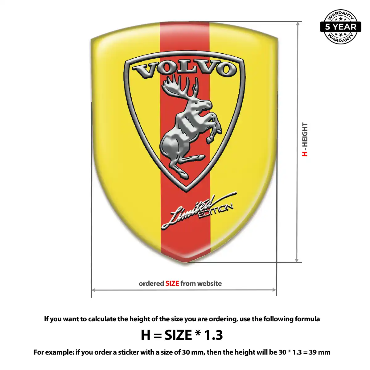 Volvo Car Badge Sticker Prestige Line