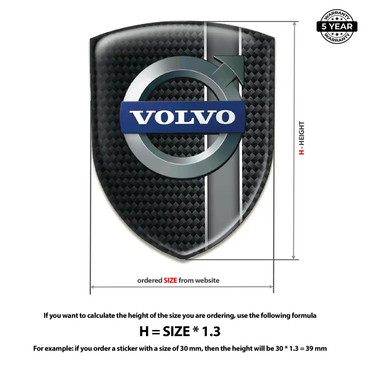 Volvo Car Badge Sticker Prime Quality