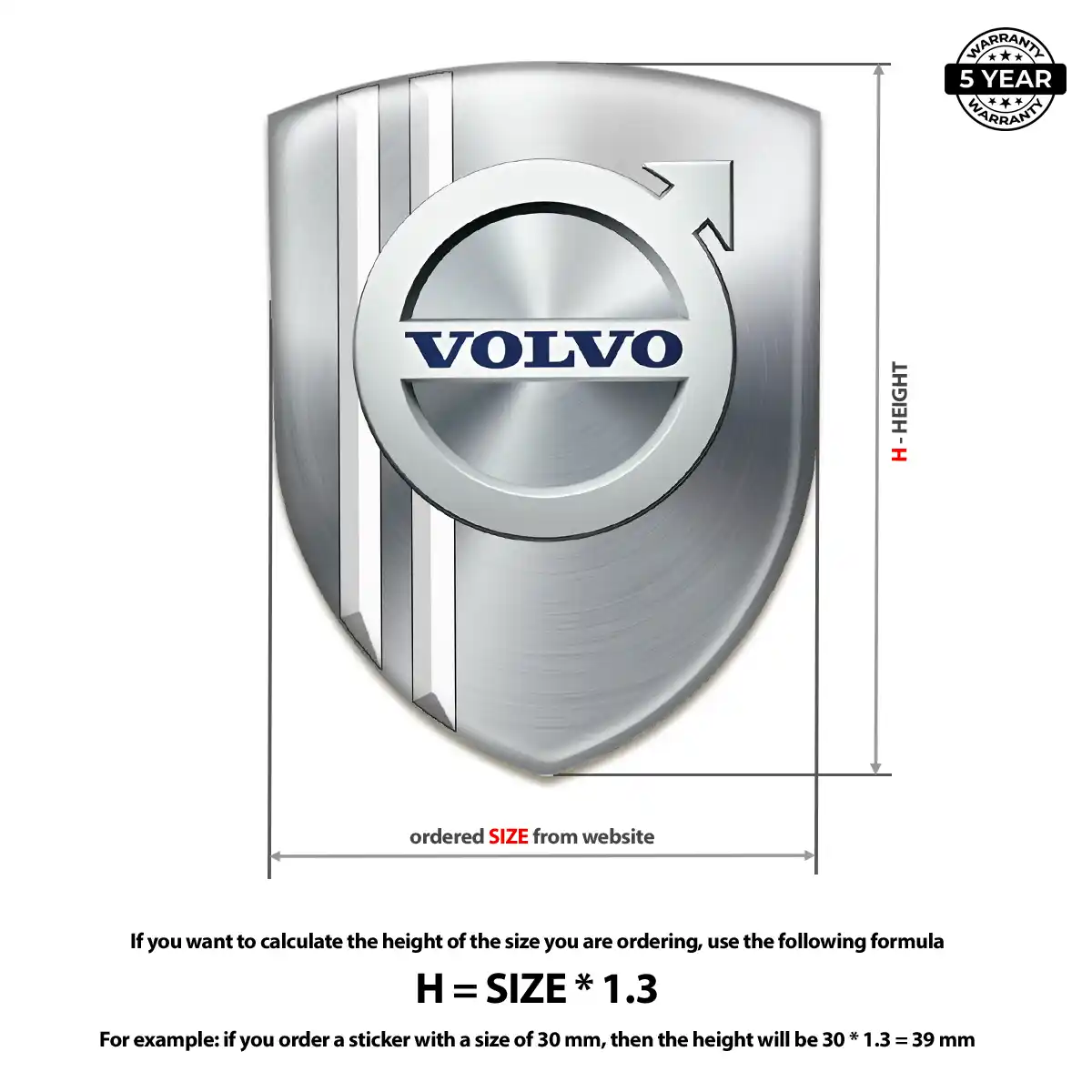 Volvo Car Badge Sticker Refined Design