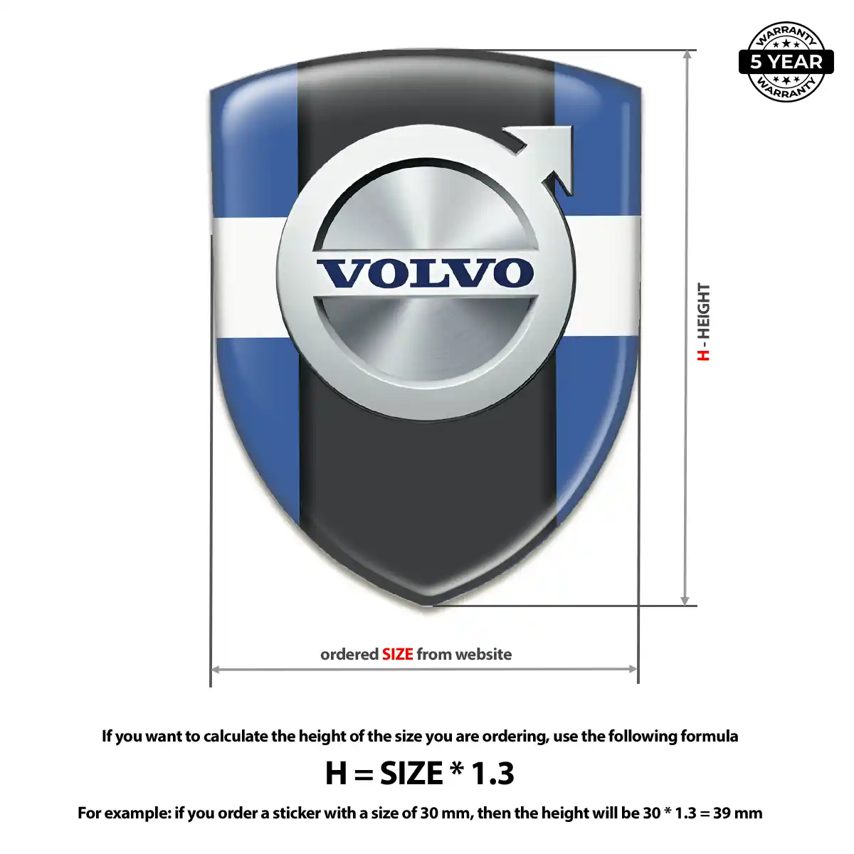 Volvo Car Badge Sticker Resin Elite