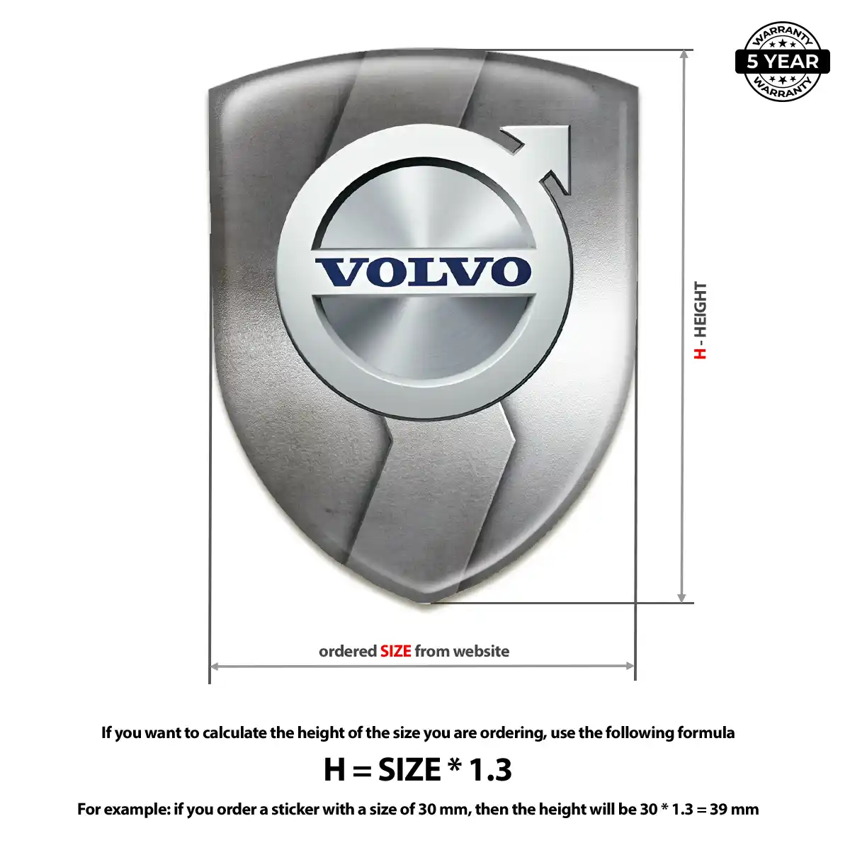 Volvo Car Badge Sticker Signature Grade