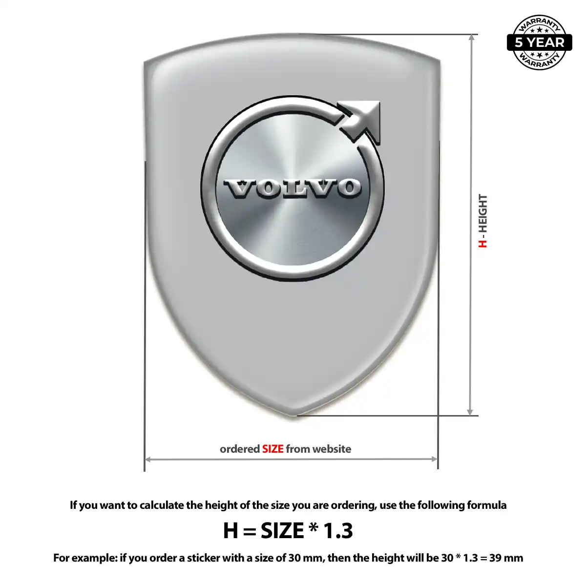 Volvo Car Emblem Decal Elite Finish