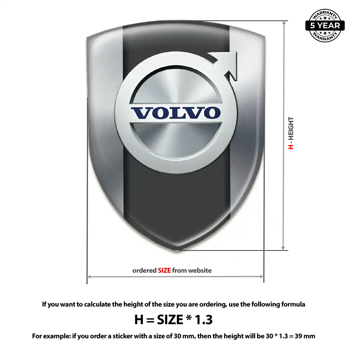 Volvo Car Emblem Decal Noble Edition