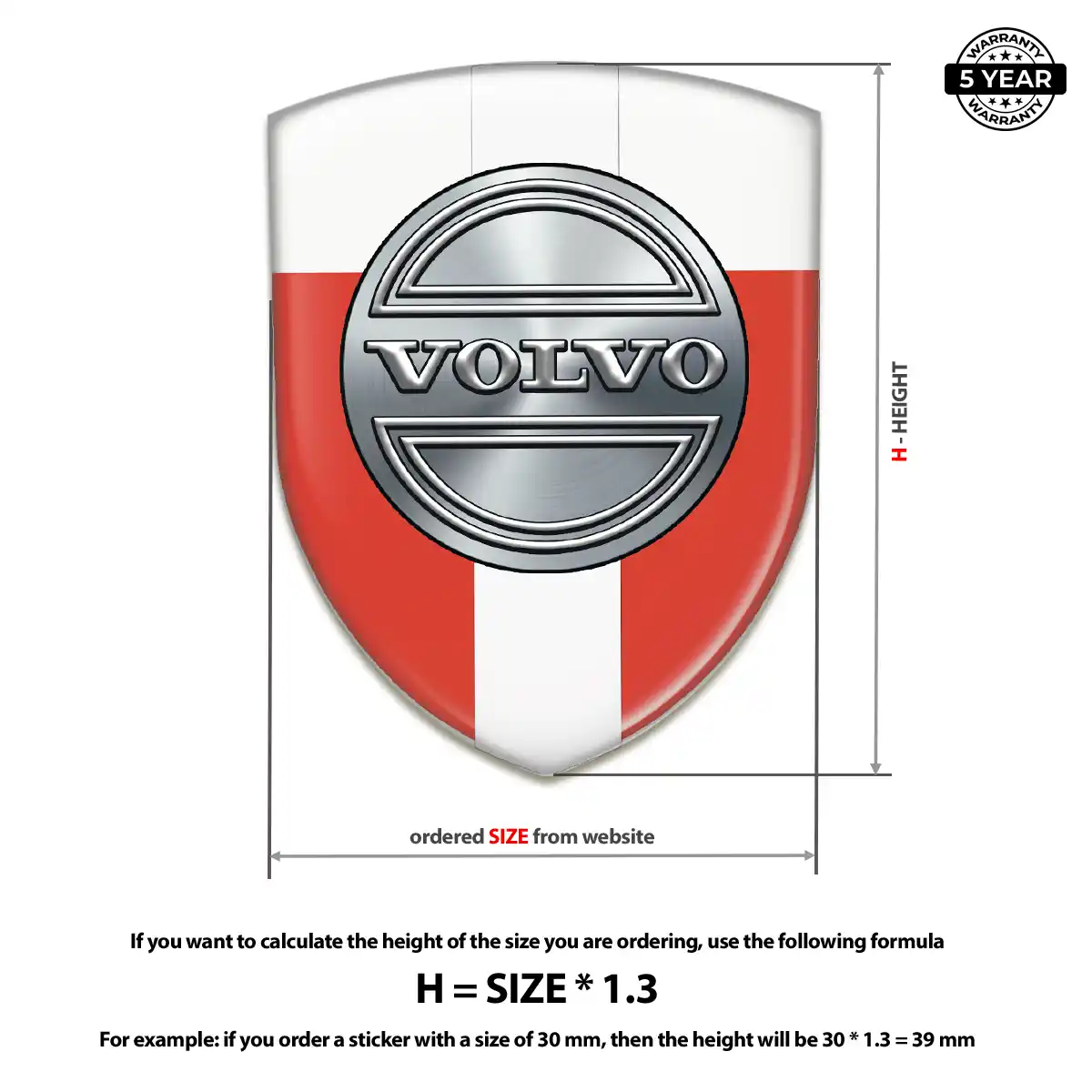 Volvo Car Emblem Decal Opulent Line