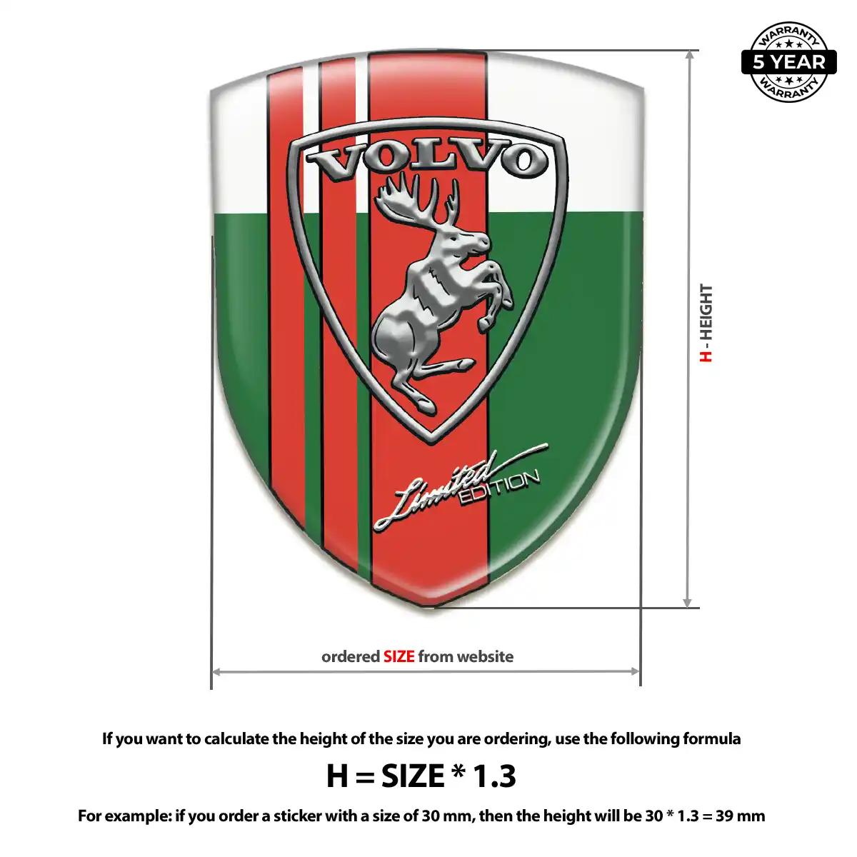 Volvo Car Emblem Decal Outer Style