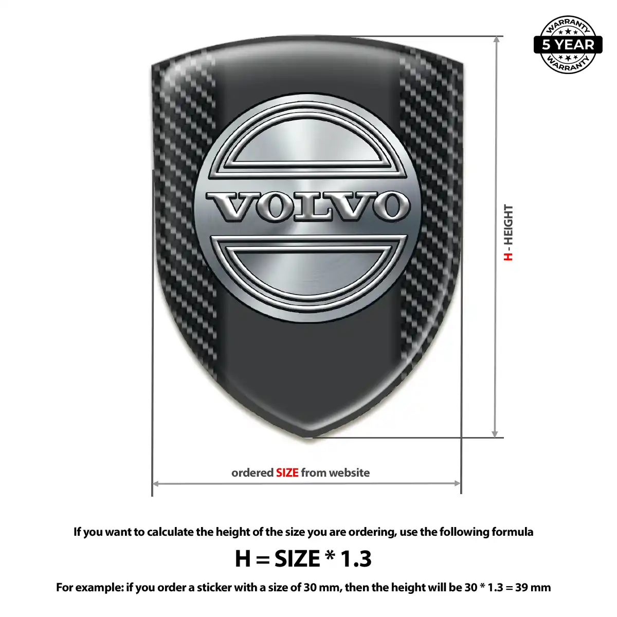 Volvo Car Emblem Decal Prestige Line