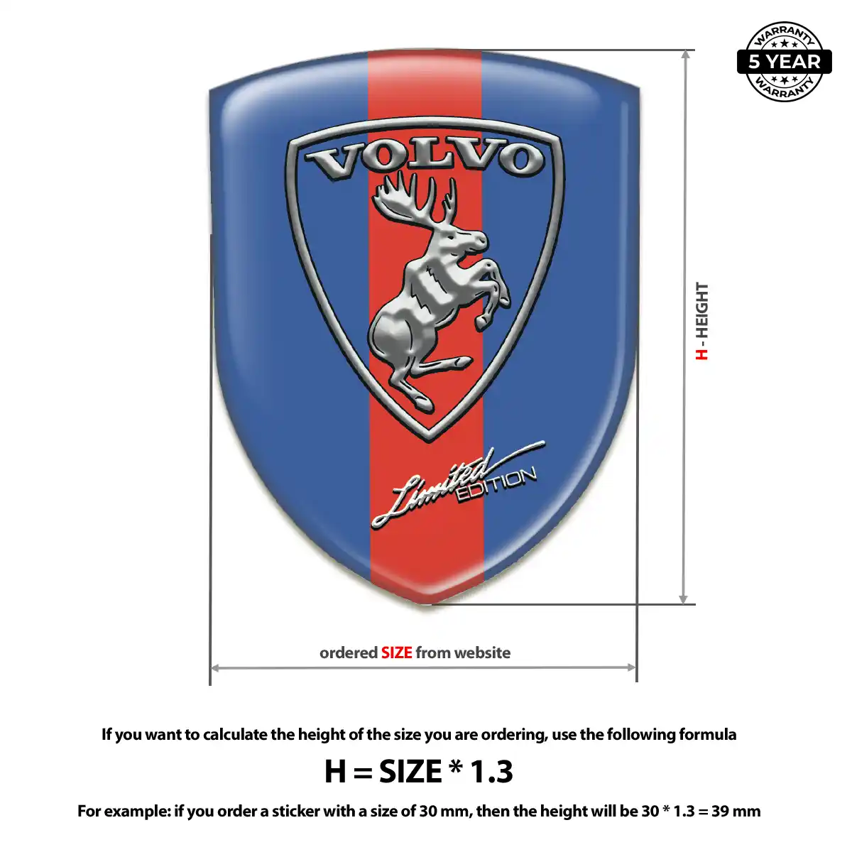 Volvo Car Emblem Decal Resin Elite
