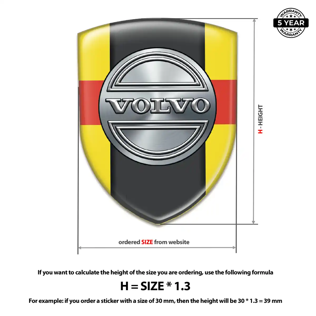Volvo Car Emblem Decal Resin Luxe