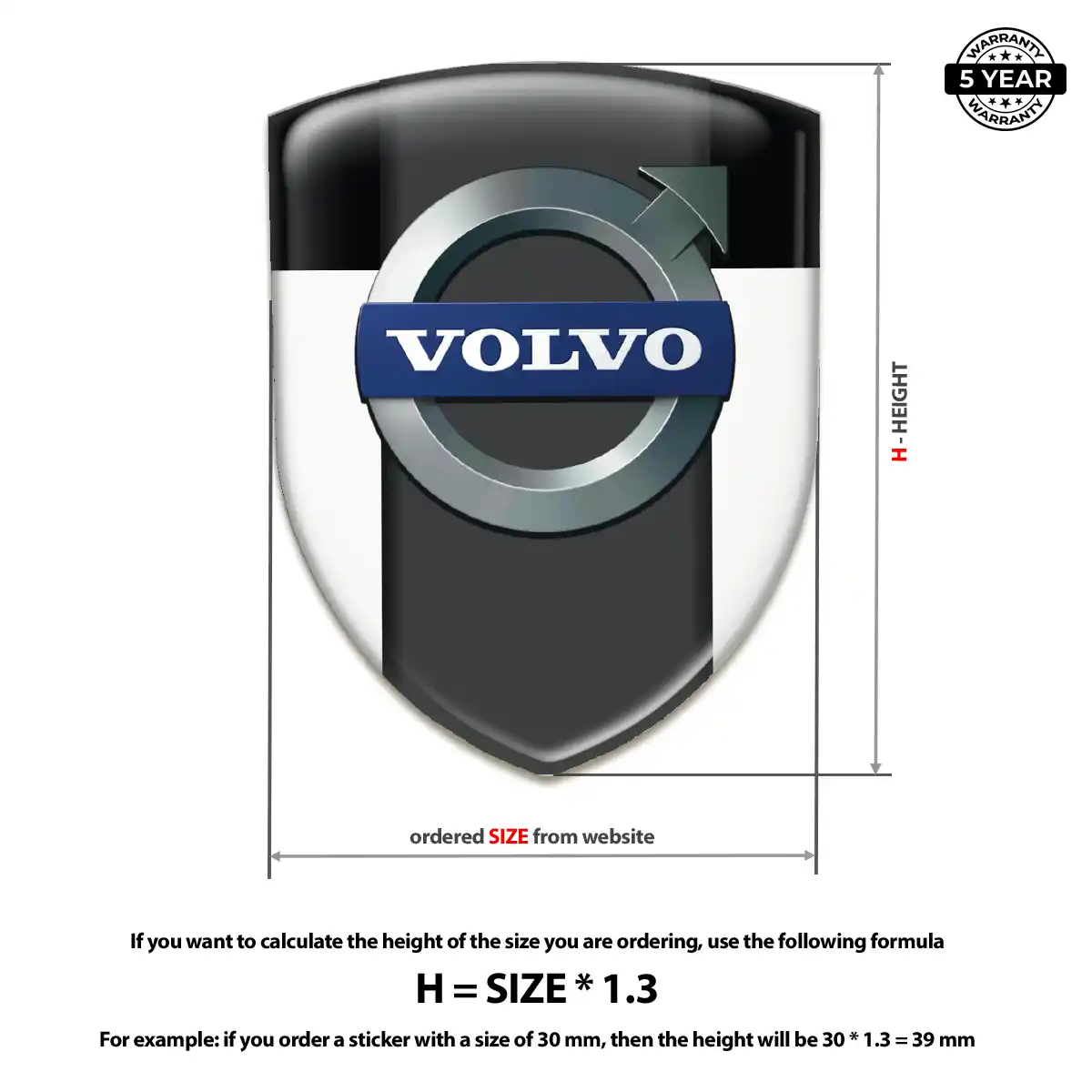 Volvo Car Emblem Decal Signature Grade