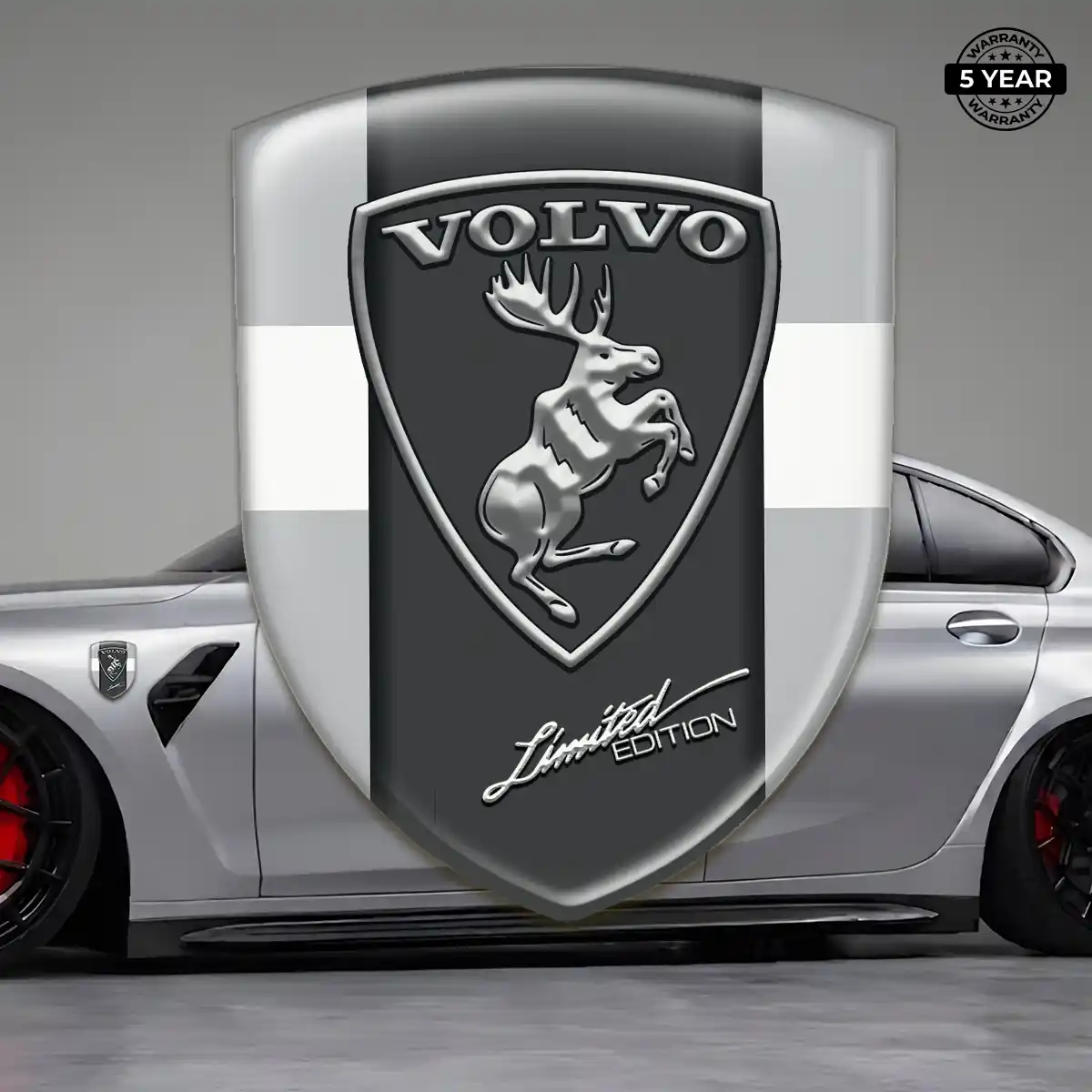 Volvo Car Emblem Overlay Interior Elegance