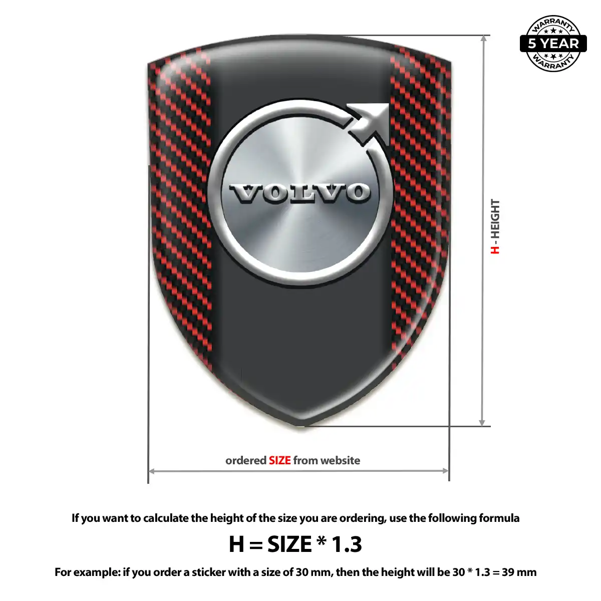 Volvo Car Emblem Overlay Resin Elite