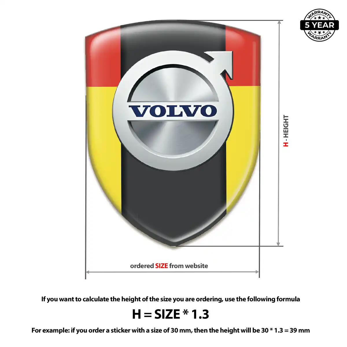 Volvo Car Emblem Overlay Resin Luxe