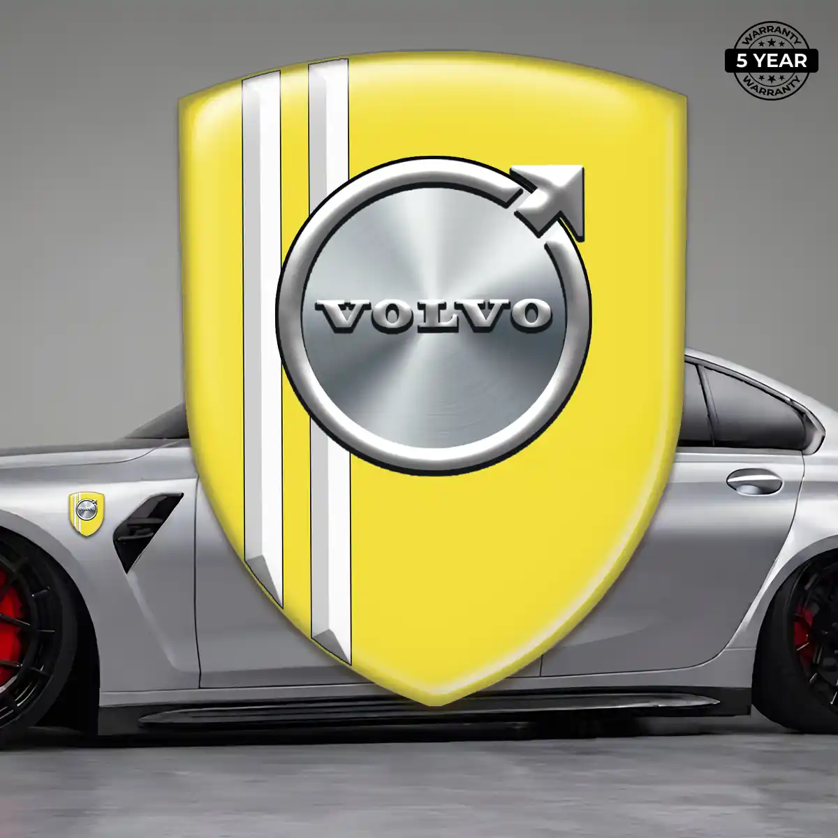 Volvo Car Emblem Overlay Sleek Style