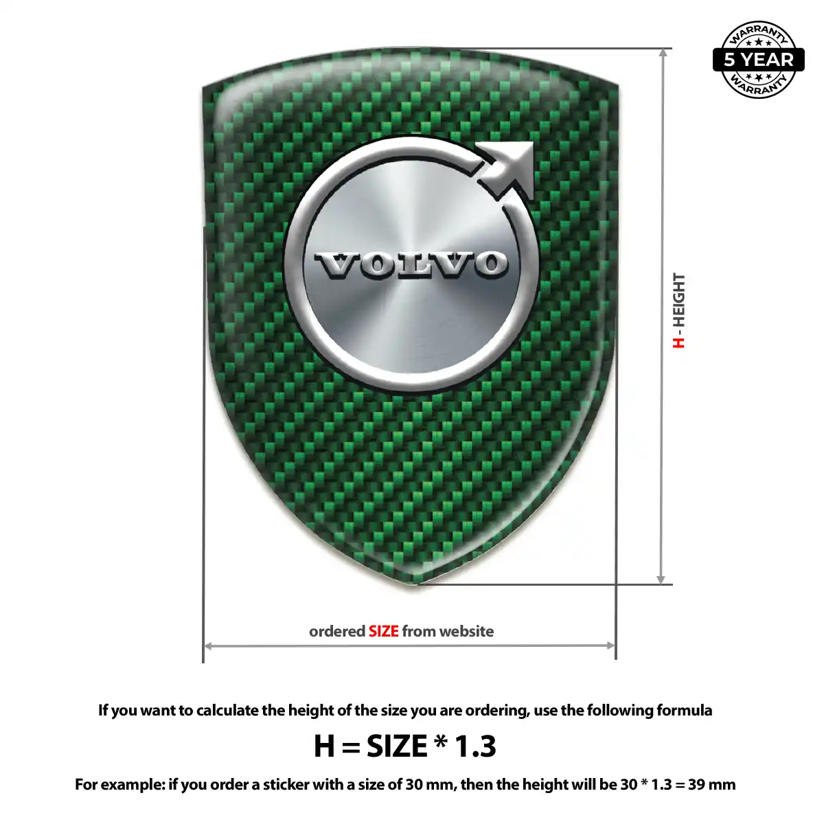 Volvo Car Emblem Sticker Cabin Style