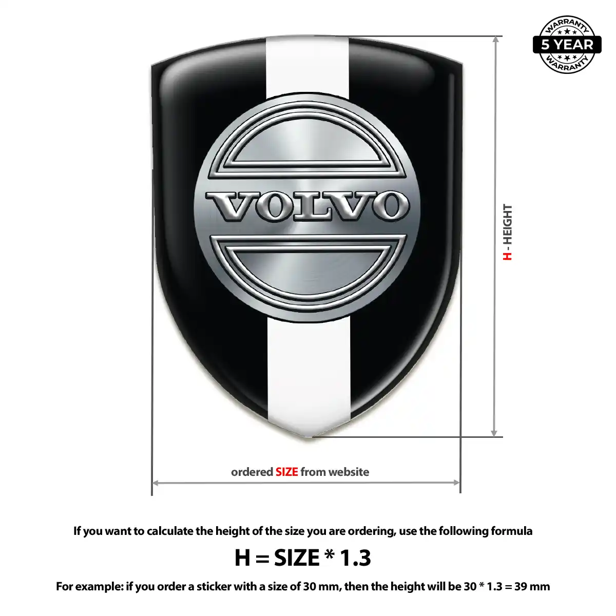 Volvo Car Emblem Sticker Deluxe Edition