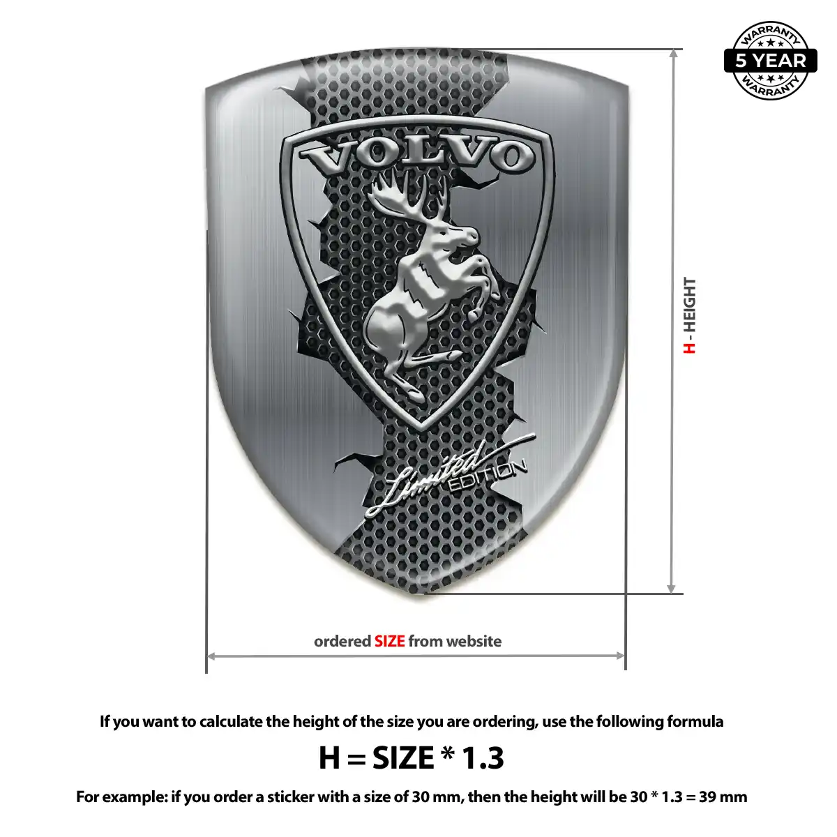 Volvo Car Emblem Sticker Elite Edition