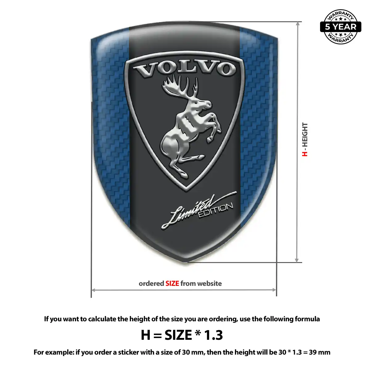 Volvo Car Emblem Sticker Elite Finish