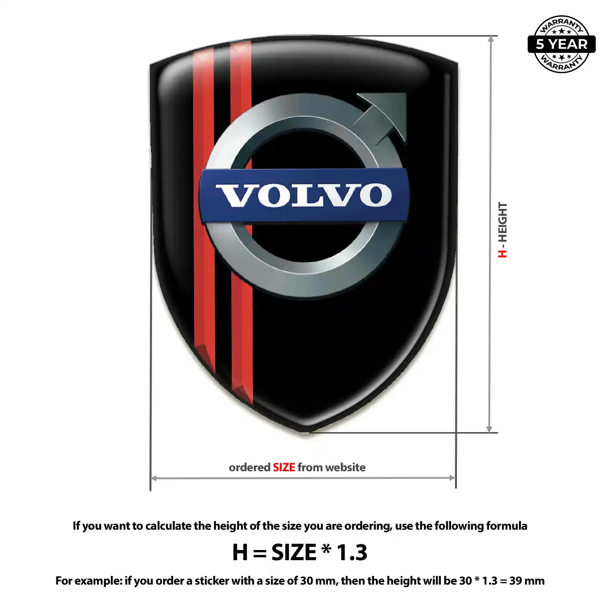 Volvo Car Emblem Sticker Exterior Luxe