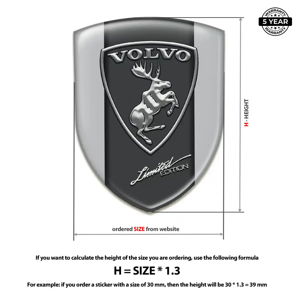 Volvo Car Emblem Sticker Interior Luxe