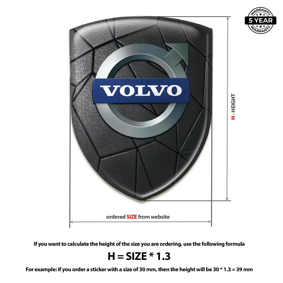 Volvo Car Emblem Sticker Opulent Line