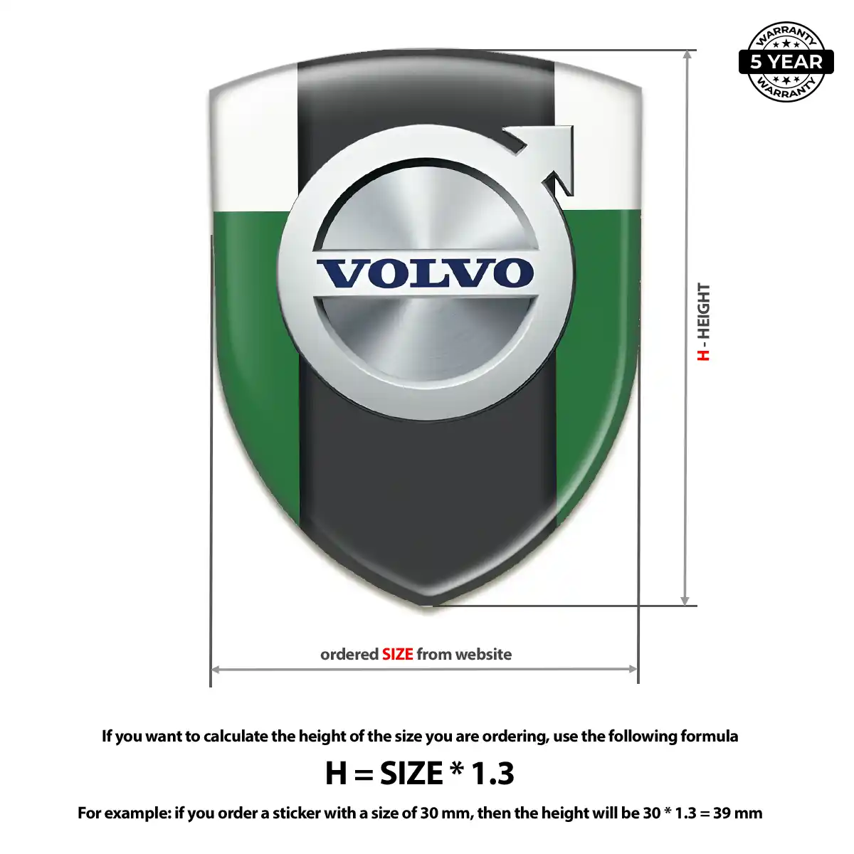 Volvo Car Emblem Sticker Premium Dome