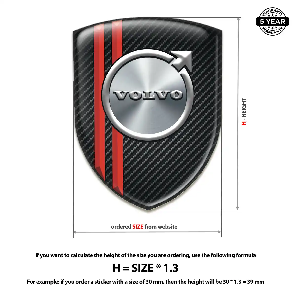 Volvo Car Emblem Sticker Refined Design