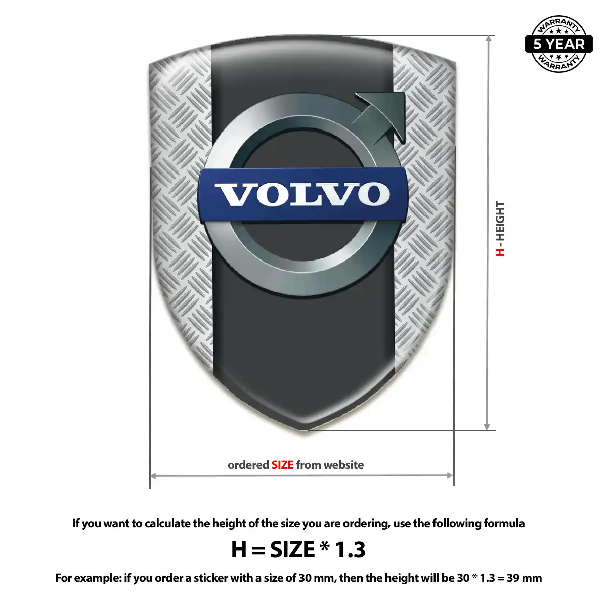 Volvo Car Emblem Sticker Resin Elite