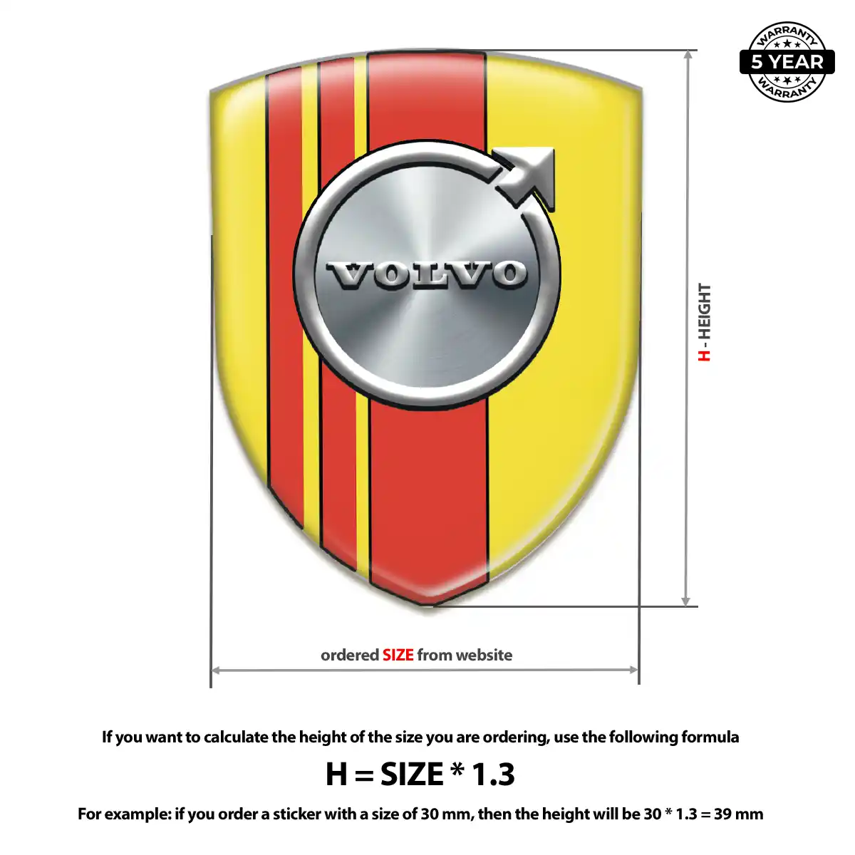 Volvo Car Emblem Sticker Resin Luxe