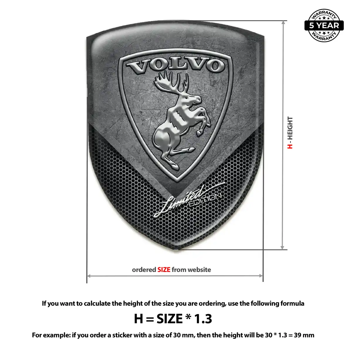 Volvo Car Emblem Sticker Signature Grade