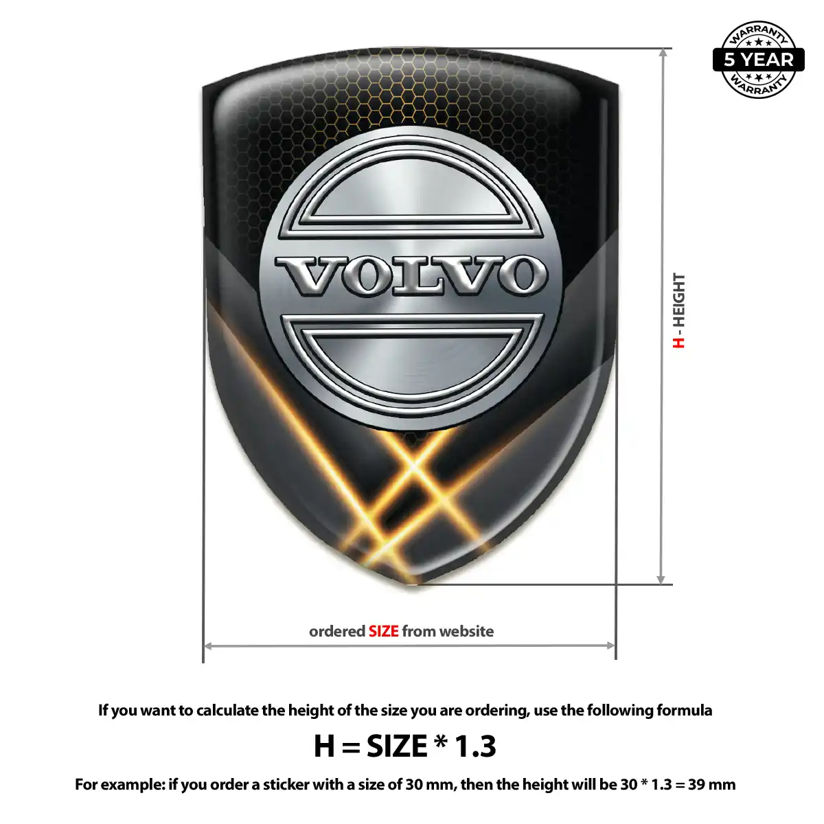 Volvo Car Logo Decal Deluxe Edition