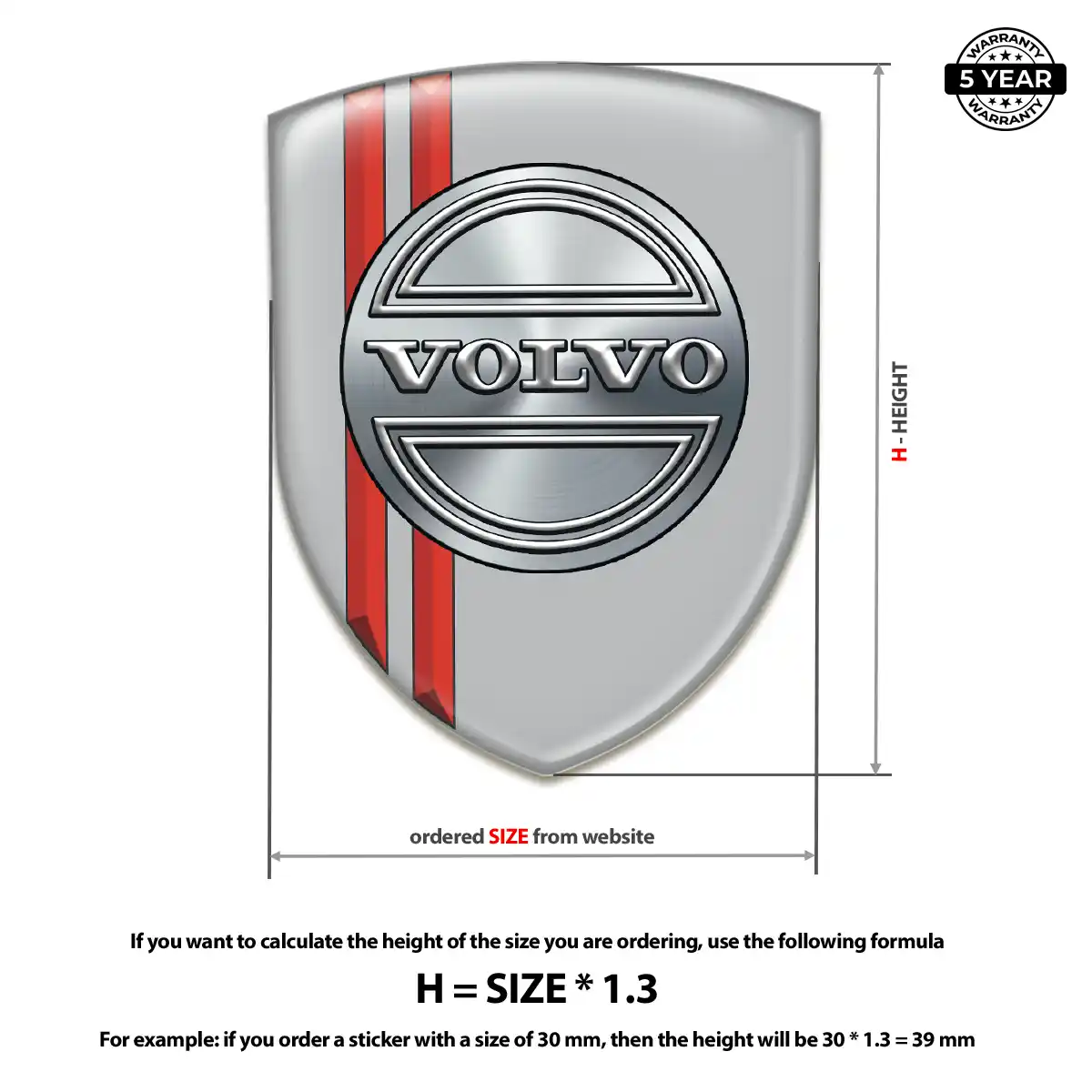 Volvo Car Logo Decal Elite Finish