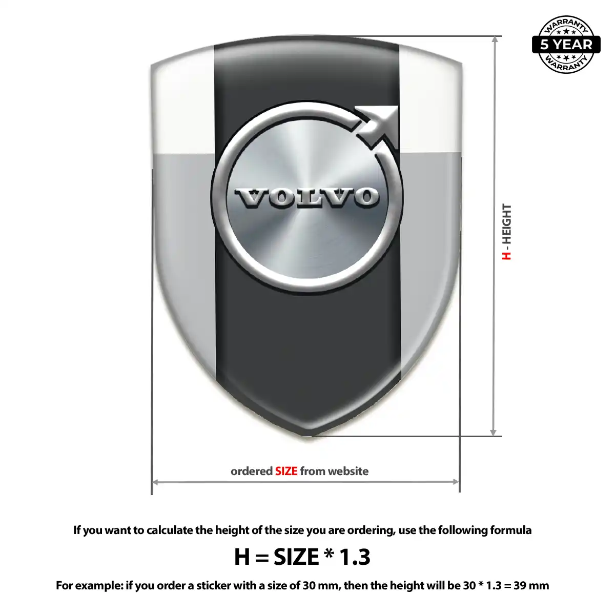 Volvo Car Logo Decal Interior Luxe