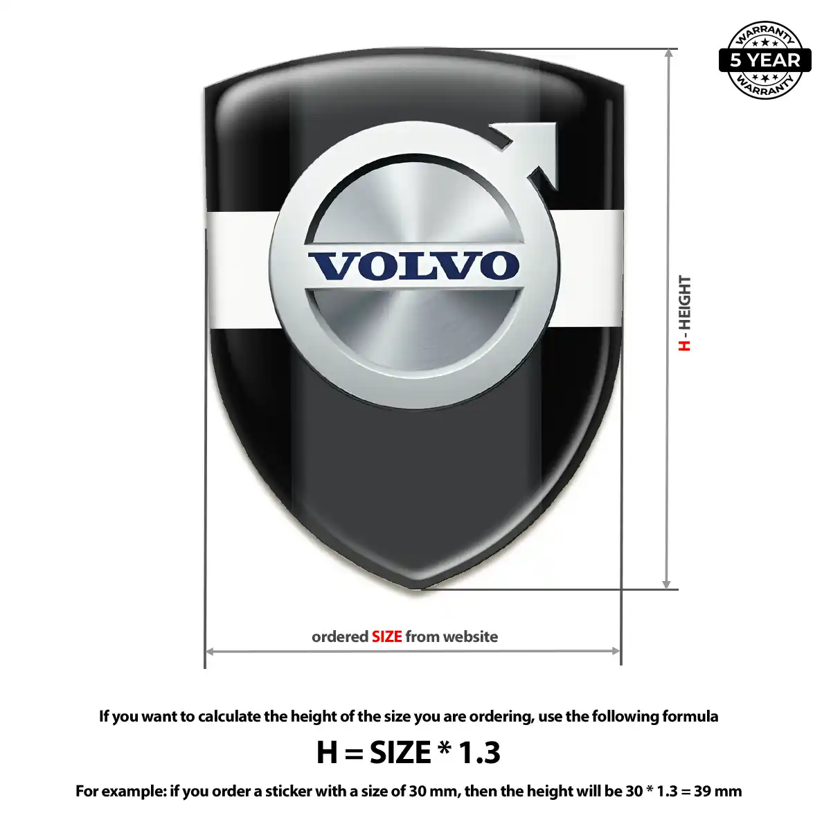 Volvo Car Logo Decal Opulent Line